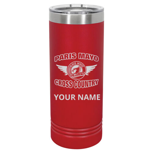 Mayo Redbirds Cross Country Engraved Design CCE1 on a Polar Camel® - 22 oz. Skinny Tumbler with Slider Lid Thumbnail