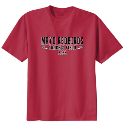 Mayo Redbirds Track & Field Design TF1 on a Port & Company® - Youth Core Cotton Tee Thumbnail
