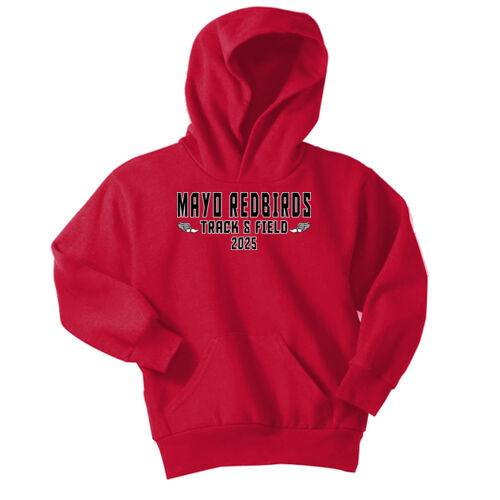 Mayo Redbirds Track & Field Design TF1 on a Port & Company® - Youth Core Fleece Pullover Hooded Sweatshirt Thumbnail