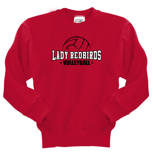 Lady Redbirds Volleyball Design LR1 on a Port & Company® - Youth Core Fleece Crewneck Sweatshirt Thumbnail
