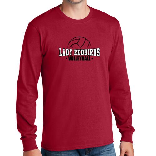 Lady Redbirds Volleyball Design LR1 on a Port & Company® - Long Sleeve Core Cotton Tee Thumbnail