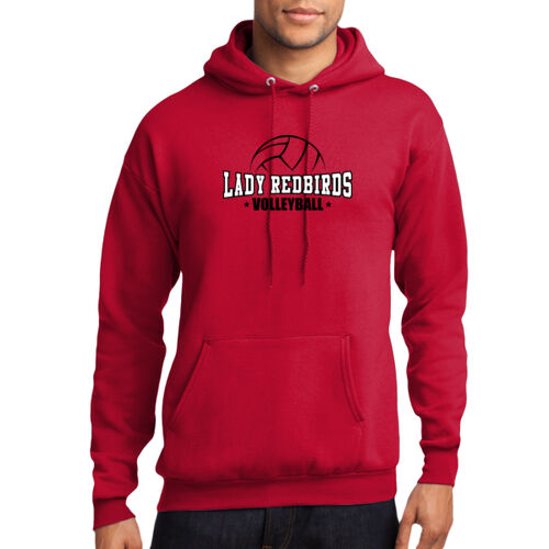 Lady Redbirds Volleyball Design LR1 on a Port & Company® - Core Fleece Pullover Hooded Sweatshirt Thumbnail