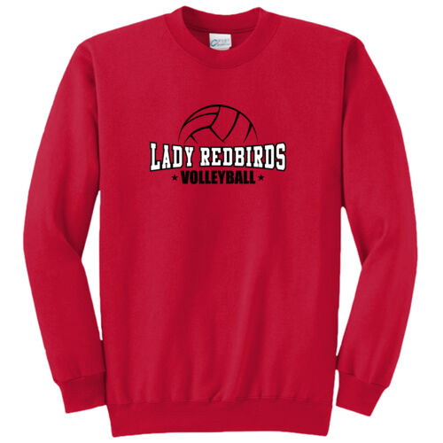 Lady Redbirds Volleyball Design LR1 on a Port & Company® - Core Fleece Crewneck Sweatshirt Thumbnail
