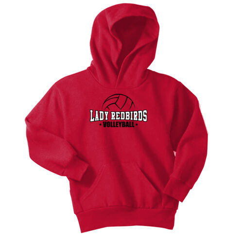 Lady Redbirds Volleyball Design LR1 on a Port & Company® - Youth Core Fleece Pullover Hooded Sweatshirt Thumbnail