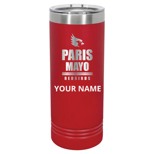 Mayo Redbirds Engraved Design MAE1 on a Polar Camel® - 22 oz. Skinny Tumbler with Slider Lid Thumbnail