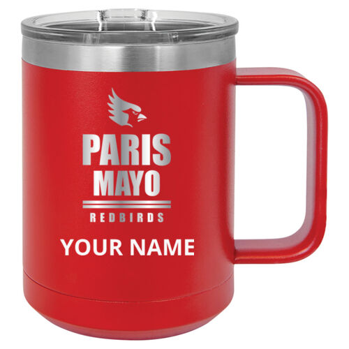 Mayo Redbirds Engraved Design MAE1 on a Polar Camel® - 15 oz. Vacuum Insulated Mug with Slider Lid Thumbnail