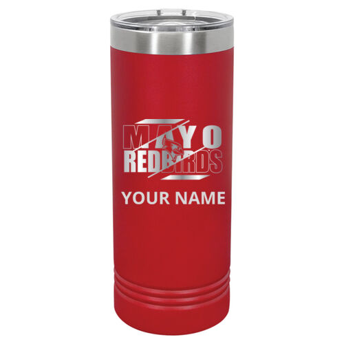 Mayo Redbirds Engraved Design MAE4 on a Polar Camel® - 22 oz. Skinny Tumbler with Slider Lid Thumbnail
