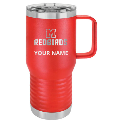 Mayo Redbirds Engraved Design MAE7 on a Polar Camel® - 20 oz.Travel Mug Vacuum Insulated with Slider Lid Thumbnail