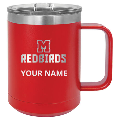 Mayo Redbirds Engraved Design MAE7 on a Polar Camel® - 15 oz. Vacuum Insulated Mug with Slider Lid Thumbnail