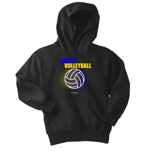 Crestwood Eagles Volleyball Design CV1 on a Port & Company® - Youth Core Fleece Pullover Hooded Sweatshirt Thumbnail