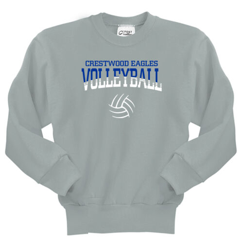 Crestwood Eagles Volleyball Design CV2 with name & number on Sleeve on a Port & Company® - Youth Core Fleece Crewneck Sweatshirt Thumbnail