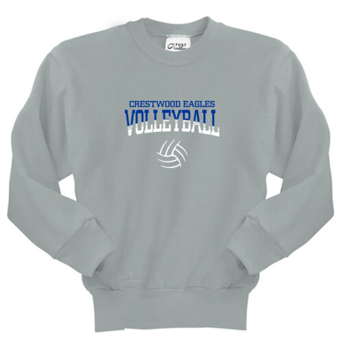 Crestwood Eagles Volleyball Design CV2 with name & number on Sleeve on a Port & Company® - Youth Core Fleece Crewneck Sweatshirt Thumbnail