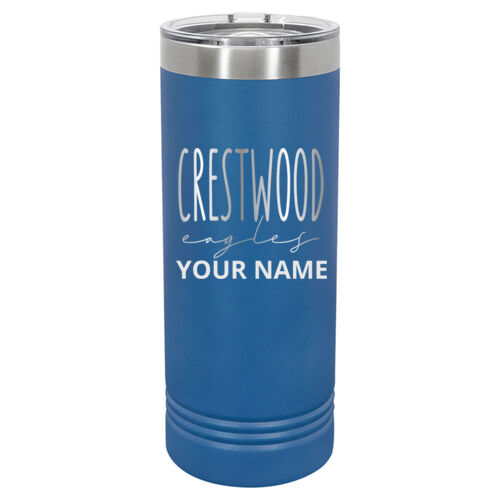 Crestwood Eagles Design CEE2 Engraved on a Polar Camel® - 22 oz. Skinny Tumbler with Slider Lid Thumbnail