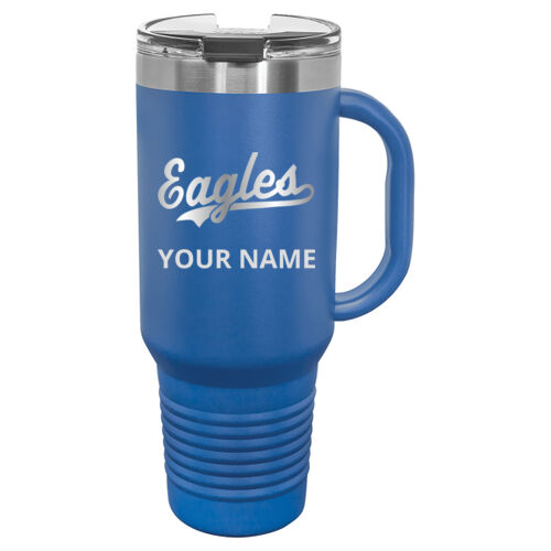 Crestwood Eagles Design CEE7 Engraved on a Polar Camel® - 40 oz. Travel Mug with Handle, Straw Included Thumbnail