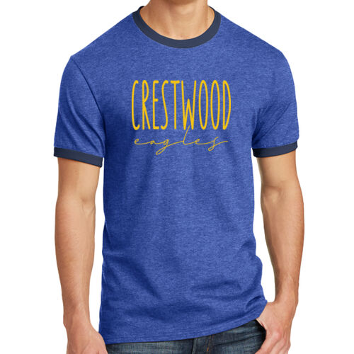 Crestwood Eagles Design CE2 on a Port & Company® - Core Cotton Ringer Tee Thumbnail