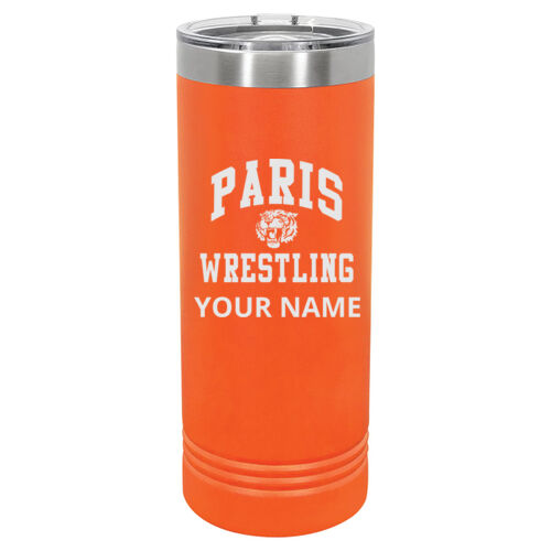 Paris Tigers Wrestling Design PTWE1 Engraved on a Polar Camel® - 22 oz. Skinny Tumbler with Slider Lid Thumbnail