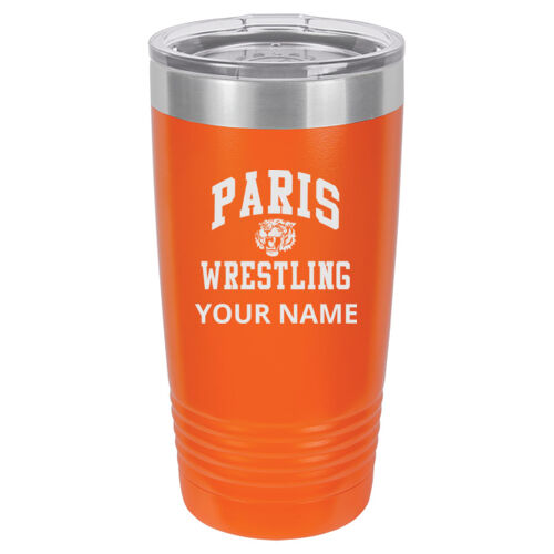 Paris Tigers Wrestling Design PTWE1 Engraved on a Polar Camel® - 20 oz Tumbler Vacuum Insulated with Slider Lid Thumbnail