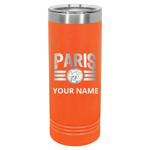 Paris Tigers Design PTE8 Engraved on a Polar Camel® - 22 oz. Skinny Tumbler with Slider Lid Thumbnail