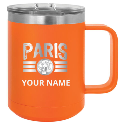 Paris Tigers Design PTE8 Engraved on a Polar Camel® - 15 oz. Vacuum Insulated Mug with Slider Lid Thumbnail