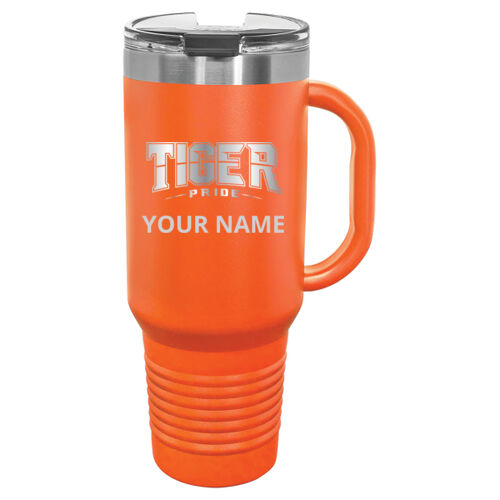 Paris Tigers Design PTE11 Engraved on a Polar Camel® - 40 oz. Travel Mug with Handle, Straw Included Thumbnail