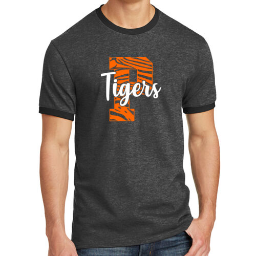 Paris Tigers Design PT6 on a Port & Company® - Core Cotton Ringer Tee Thumbnail