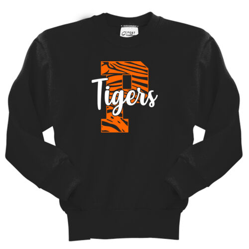Paris Tigers Design PT6 on a Port & Company® - Youth Core Fleece Crewneck Sweatshirt Thumbnail