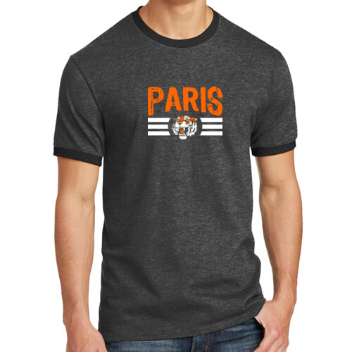 Paris Tigers Design PT8 on a Port & Company® - Core Cotton Ringer Tee Thumbnail