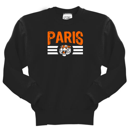 Paris Tigers Design PT8 on a Port & Company® - Youth Core Fleece Crewneck Sweatshirt Thumbnail