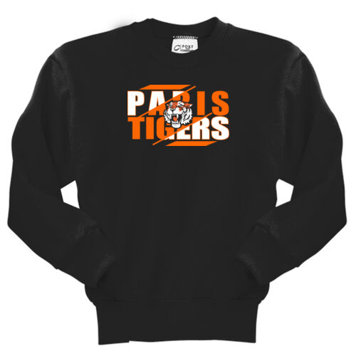 Paris Tigers Design PT9 on a Port & Company® - Youth Core Fleece Crewneck Sweatshirt Thumbnail