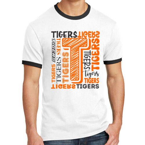 Paris Tigers Design PT16 on a Port & Company® - Core Cotton Ringer Tee Thumbnail
