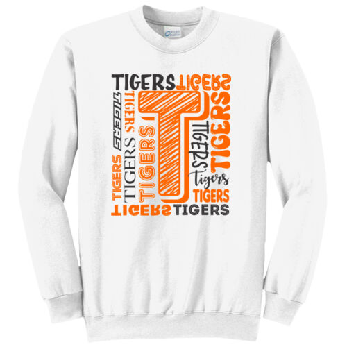 Paris Tigers Design PT16 on a Port & Company® - Core Fleece Crewneck Sweatshirt Thumbnail
