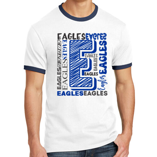 Crestwood Eagles Design CE10 on a Port & Company® - Core Cotton Ringer Tee Thumbnail