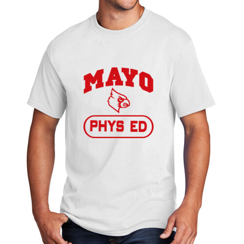 Adult Mayo Redbirds P.E. Shirt with Optional Name on Back on a Port & Company® - Core Cotton Tee Thumbnail