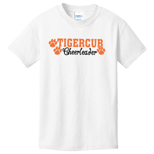 TigerCub Cheer Front Print with Optional Name Back on a Port & Company® - Youth Core Cotton Tee Thumbnail