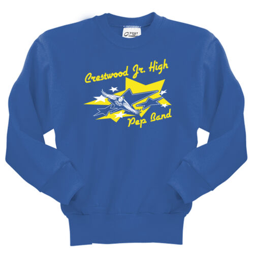 Crestwood Eagles Pep Band with name on Back on a Port & Co ® - Youth Core Fleece Crewneck Sweatshirt Thumbnail