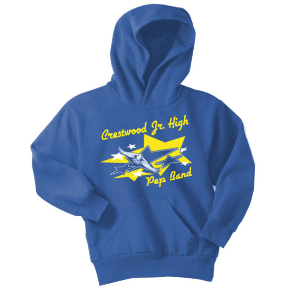 Crestwood Eagles Pep Band with name on Back on a Port & Co ® - Youth Core Fleece Pullover Hooded Sweatshirt Thumbnail