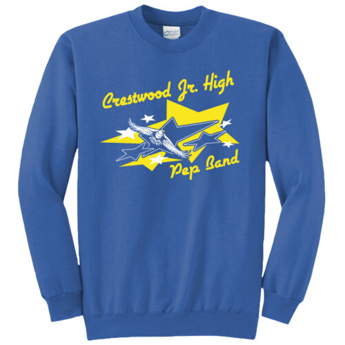 Crestwood Eagles Pep Band with name on Back on a Port & Co ®  - Core Fleece Crewneck Sweatshirt Thumbnail